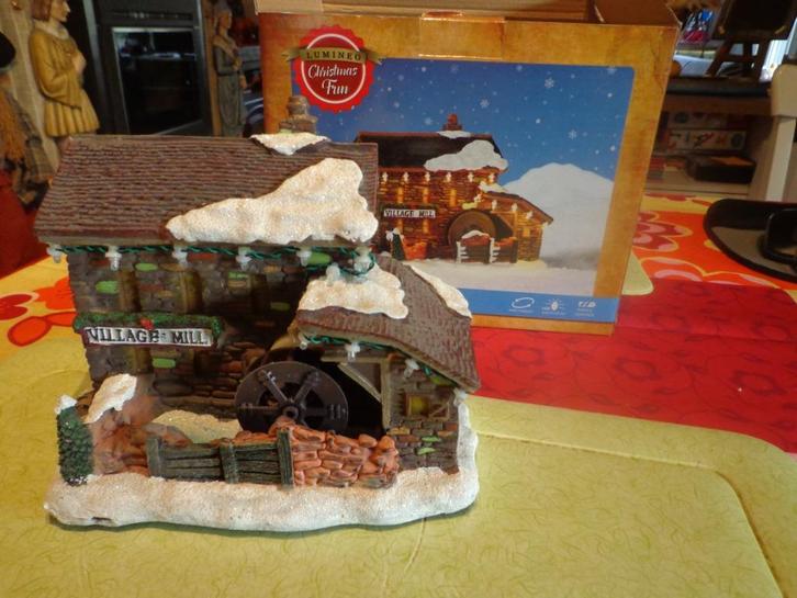 Kersthuisje met waterrad Lumineo, Diversen, Kerst, Gebruikt, Ophalen of Verzenden