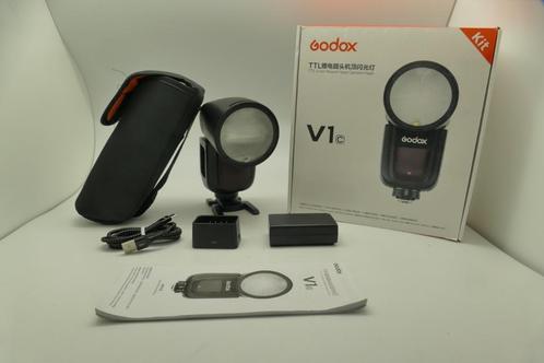 Godox V1 V1C e-ttl-flitser voor Canon Reflex en Hybrid, Audio, Tv en Foto, Foto | Flitsers, Zo goed als nieuw, Canon, Kantelbaar