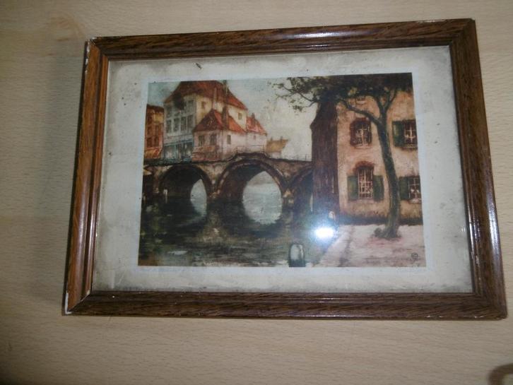 antiek kadertje met litho, tekening van doorn, Antiek en Kunst, Antiek | Woonaccessoires, Ophalen of Verzenden
