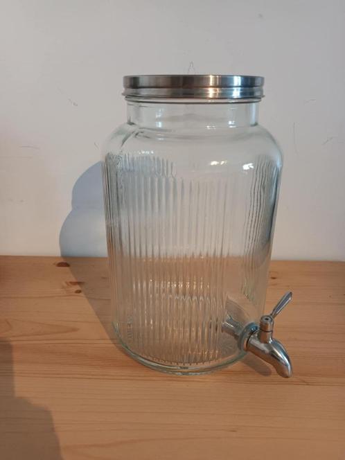 Glazen drankdispenser met kraantje, Verzamelen, Glas en Drinkglazen, Zo goed als nieuw, Overige typen, Ophalen