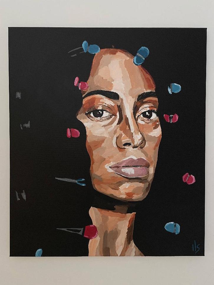 Schilderij Peinture Paintings - Art Contemporary B5, Antiek en Kunst, Kunst | Schilderijen | Modern, Ophalen