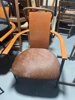 4 stoelen koeien leder zitvlak, Huis en Inrichting, Ophalen, Gebruikt, Bruin, Vier