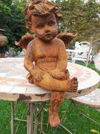 ANGE,ANGELOT A L'OISEAU  EN FONTE PATINEE, Jardin & Terrasse, Enlèvement ou Envoi, Comme neuf, Autres matériaux, Ange
