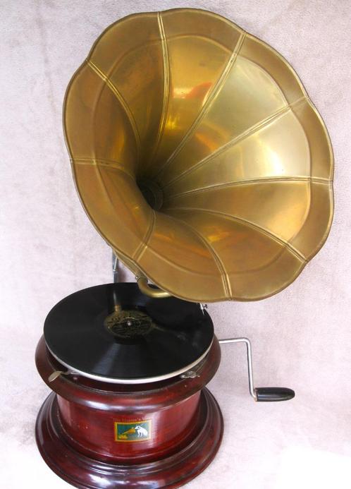 His Master's Voice HMV <Engeland> met bakkelietplaat, Antiek en Kunst, Antiek | Tv's en Audio, Ophalen