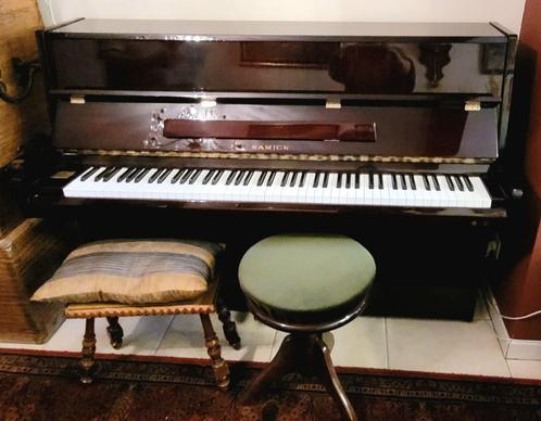 Piano Samick en bois laqué, Musique & Instruments, Pianos, Comme neuf, Piano, Brun, Brillant, Enlèvement