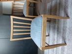 5 houten stoelen met stoffen zit, Huis en Inrichting, Stoelen, Ophalen, Gebruikt