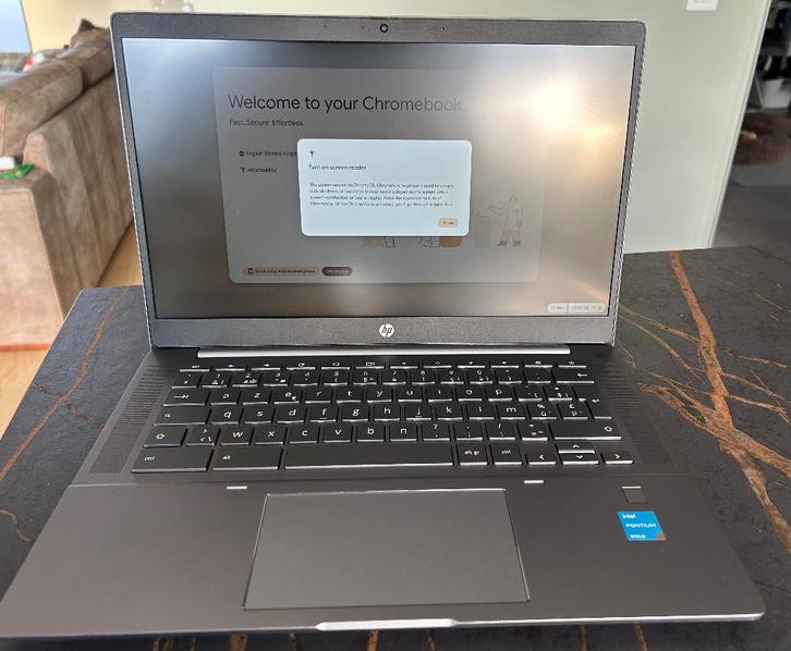 HP Chromebook 14 azerty zilver + oplader, Computers en Software, Chromebooks, Zo goed als nieuw, 14 inch, 8 GB, 64 GB, Azerty