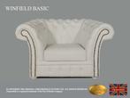 Chesterfield Winfield Basic Canapé 1 place Blanc, Chesterfield, Banc droit, Une personne, Cuir