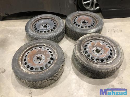 VW AUDI SEAT SKODA 5X112 16 inch stalen velgen winterbanden, Auto-onderdelen, Banden en Velgen, Band(en), Gebruikt