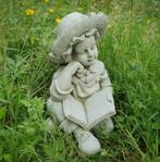 Betonnen tuinbeeld - jongen met boek, Enlèvement, Neuf, Béton, Homme