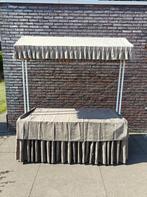 4 marktkraampjes met luxe linnen & opbergkist op wielen, Zakelijke goederen, Horeca | Overige, Ophalen