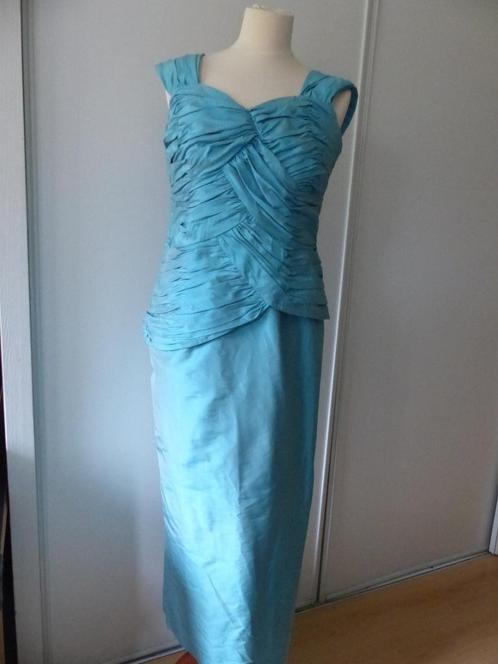Feestjurk Linea Raffaelli, Kleding | Dames, Jurken, Zo goed als nieuw, Maat 38/40 (M), Blauw, Ophalen of Verzenden