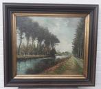 groot landschap schilderij W. Hoesen (Limburg), Antiek en Kunst, Kunst | Schilderijen | Klassiek, Ophalen