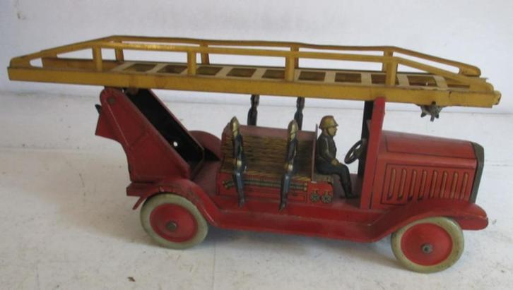 vintage blikken tin toy brandweerwagen Jep France, Antiek en Kunst, Antiek | Speelgoed, Verzenden