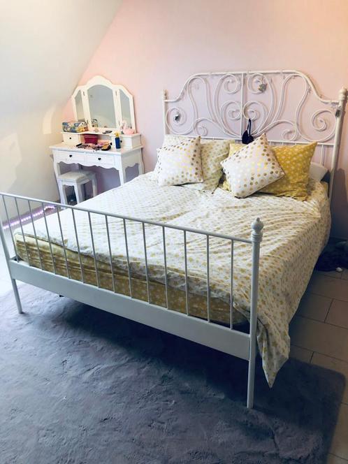 2 Persoon metalen bed met lattenbodem zonder matras, Huis en Inrichting, Slaapkamer | Bedden, Gebruikt, Tweepersoons, 160 cm, 200 cm