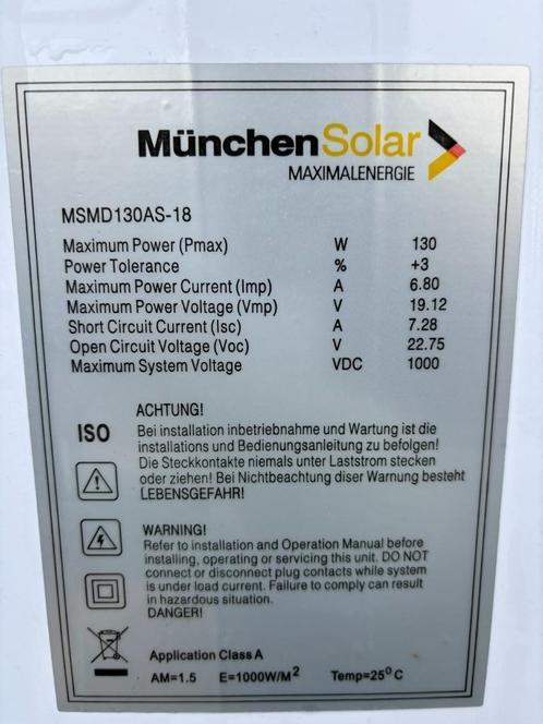 Panneaux Solaires Allemands de 12v / 130w, 5 pièces restant, Bricolage & Construction, Panneaux solaires & Accessoires, Neuf, Panneau