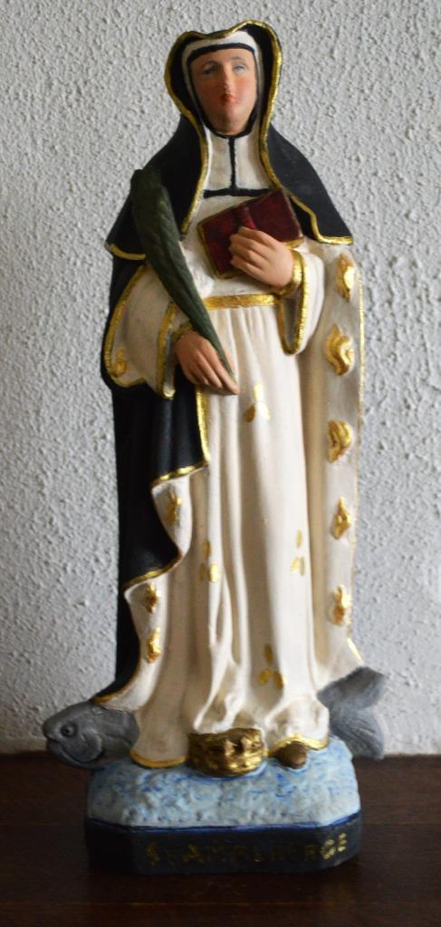 St Amalberga 39 cm, Antiek en Kunst, Antiek | Religieuze voorwerpen, Ophalen of Verzenden