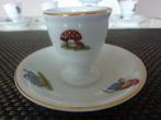6 eierdopjes Porcelaine De Baudour, Antiek en Kunst, Antiek | Porselein, Ophalen of Verzenden