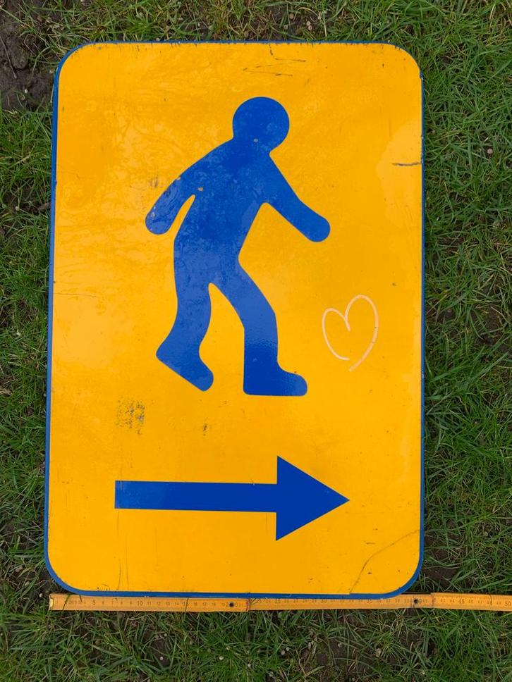 Verkeersbord / Signalisatie - Voetgangers Rechts, Verzamelen, Merken en Reclamevoorwerpen, Zo goed als nieuw, Overige typen, Ophalen of Verzenden