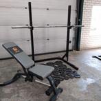 Squat rack + verstelbare bankje + 120 kilo Gewichten set, Sport en Fitness, Ophalen, Zo goed als nieuw