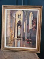 Zeer mooi canvas ingelijst en gesigneerd door het koor van e, Antiek en Kunst, Ophalen of Verzenden