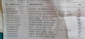 Vend Matériaux electrique, Enlèvement