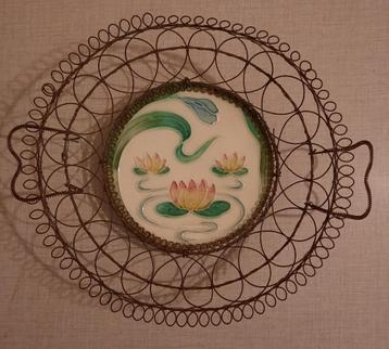 Assiette/panier mural vintage avec fil métallique décoratif, Enlèvement