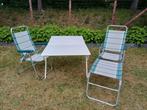 Tafel met 2 opklapbare stoelen, Caravans en Kamperen, Ophalen, Zo goed als nieuw
