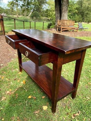 Koloniaal teakhouten sidetabel, wandtafel, console beschikbaar voor biedingen