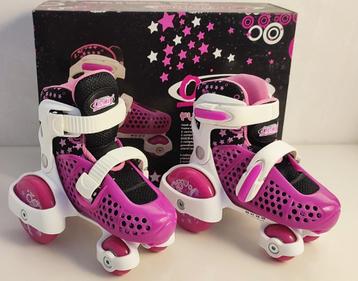 Rollers Rose et blanc comme neuf, taille 26-29 beschikbaar voor biedingen
