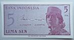 Indonesië 5 Sen 1964, Postzegels en Munten, Bankbiljetten | Azië, Verzenden