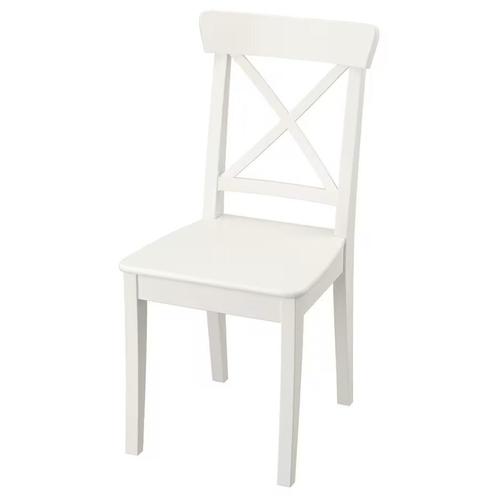 IKEA Ingolf witte stoelen met kruisbeugel, Huis en Inrichting, Stoelen, Gebruikt, Hout, Ophalen