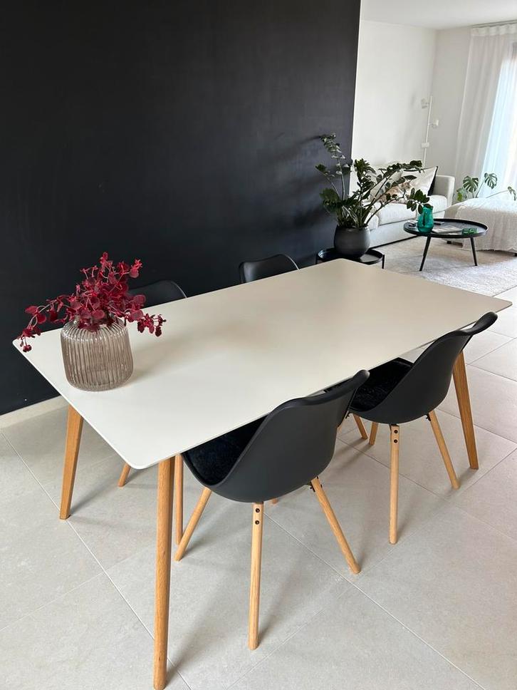 Eettafel met 4 stoelen, Huis en Inrichting, Tafels | Eettafels, Gebruikt, Vier personen, Ophalen