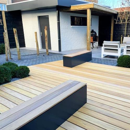Cortenstaal tuinbank, of alu., Tuin en Terras, Tuinbanken, Nieuw, Metaal, Ophalen of Verzenden