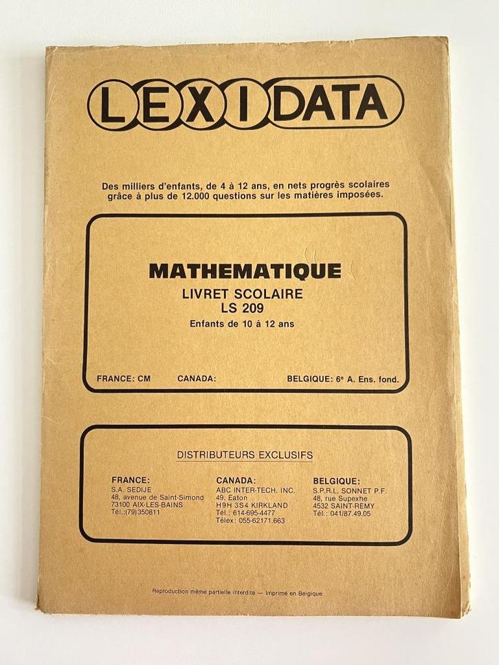 Livret Lexidata Mathématique pour enfants de 10 à 12 ans, Kinderen en Baby's, Speelgoed | Educatief en Creatief, Gebruikt, Rekenen