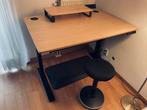 Bureau assis-debout Fully Jarvis avec tabouret ergonomique, 80 cm ou plus, 120 à 170 cm, 70 à 120 cm, Comme neuf
