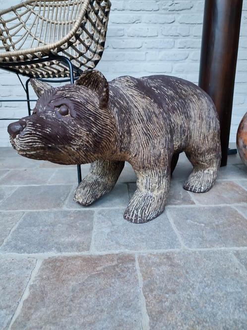 Vintage houten beer, Antiek en Kunst, Kunst | Beelden en Houtsnijwerken, Ophalen