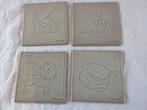 4 tegels in keramiek BIOTEX sterrenbeeld Marrazi CERAMICHE, Antiek en Kunst, Ophalen