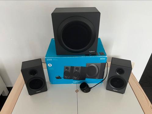 Logitech Z333 speakersysteem, Audio, Tv en Foto, Luidsprekerboxen, Zo goed als nieuw, Subwoofer, 60 tot 120 watt, Overige merken