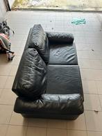 Fauteuil 2 places et 3 places en cuir noir de De Rore, Maison & Meubles, 150 à 200 cm, Comme neuf, Enlèvement, Tijdloos