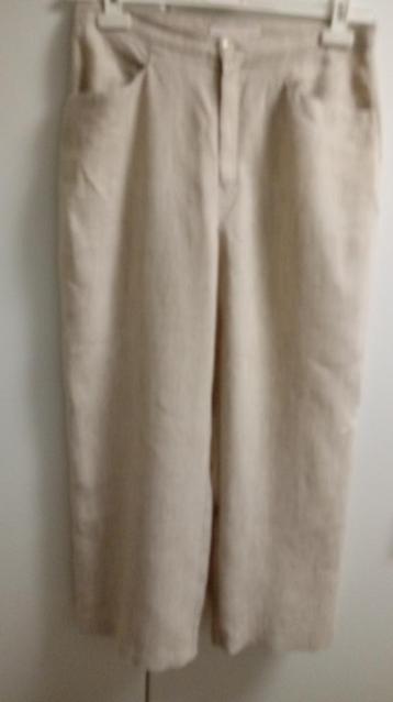 Beige linnen 7/8 broek van Mac, maat 40, model mica beschikbaar voor biedingen