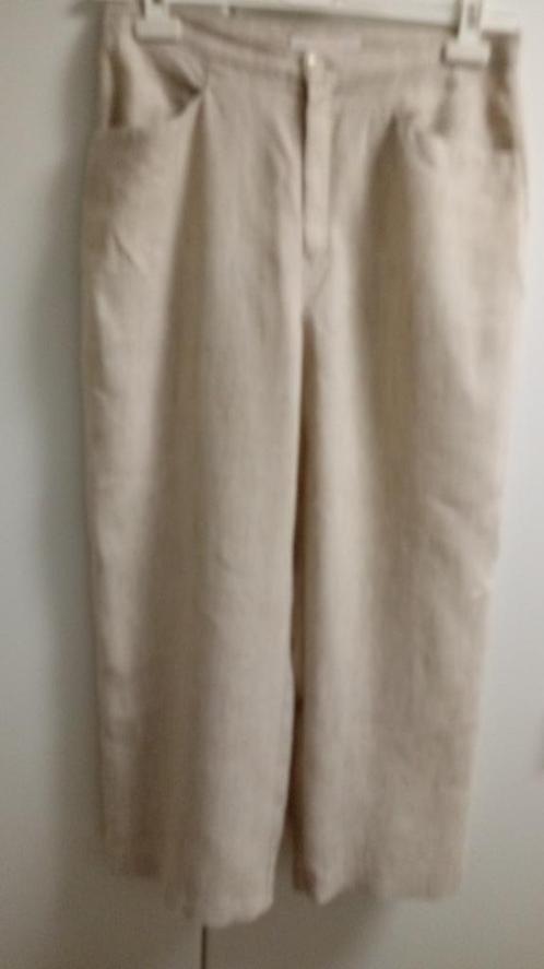 Beige linnen 7/8 broek van Mac, maat 40, model mica, Kleding | Dames, Broeken en Pantalons, Zo goed als nieuw, Maat 38/40 (M)