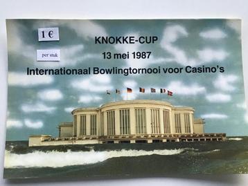 6 tafel onderleggers Knokke-cup 13 mei 1987 beschikbaar voor biedingen