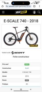 Vtt électrique Scott E-scalpe 740 2018, Fietsen en Brommers, Elektrische fietsen, Ophalen, Gebruikt, 30 tot 50 km per accu