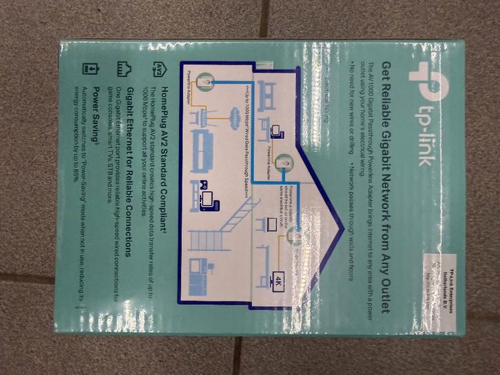TP-link powerline adapter AV1000, Computers en Software, Powerlines, Nieuw, Ophalen of Verzenden