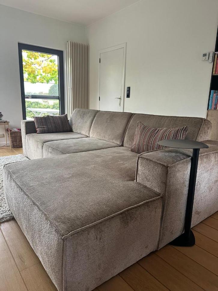 Zetel met longchair in perfecte staat - weg wegens te groot, Huis en Inrichting, Zetels | Zetels, Zo goed als nieuw, Rechte bank