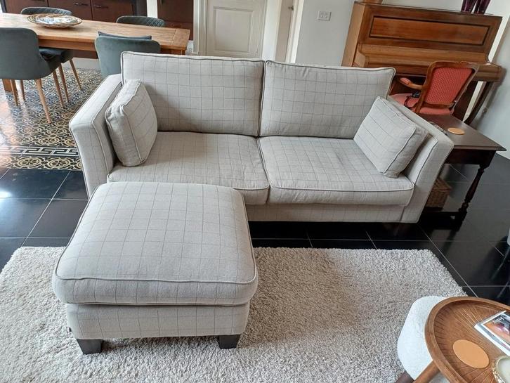3 zit zetel + voetenbank als nieuw, Huis en Inrichting, Zetels | Complete zithoeken, Ophalen