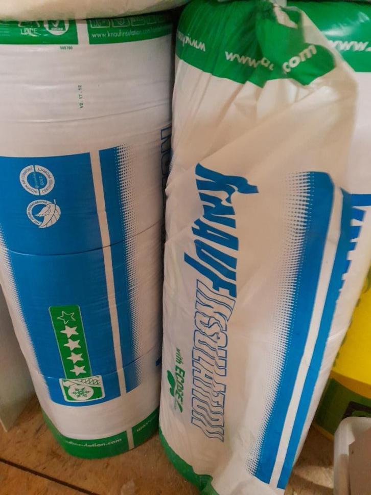 Glaswol Knauf & Isover restpartij, Doe-het-zelf en Bouw, Isolatie en Afdichting, Nieuw, Dakisolatie, Glaswol, 12 cm of meer, 15 m² of meer