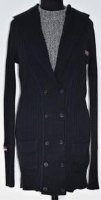 SuperDry : Gilet cardigan vest / zacht lang donkerblauw / S, Ophalen of Verzenden, Zo goed als nieuw, Maat 36 (S), Superdry