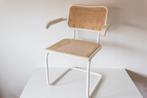 Vintage Marcel Breuer Cesca Arm Chair Webbing Made in Italy, Riet of Rotan, Wit, Zo goed als nieuw, Eén